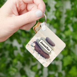 Stacked Stones Meditative Cairn Keychain