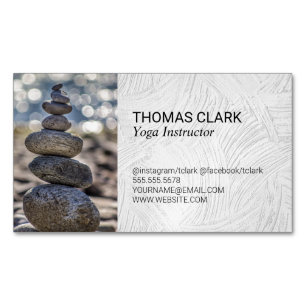 Stacked Stones Zen Yoga Magnetic Business Card