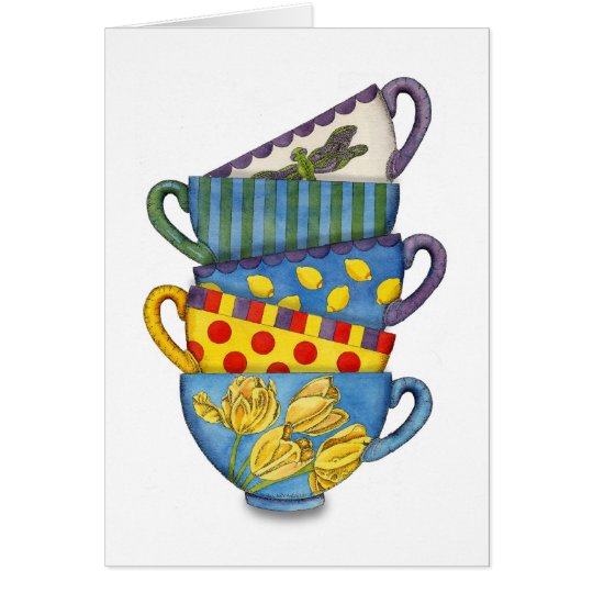 Stacked Teacups Card