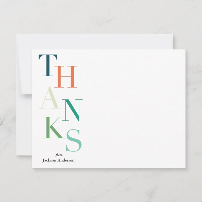 Stacked Thanks Personalized Card (Front)