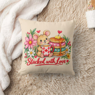 Stacked with Love Canadian Thanksgiving Throw Pillow