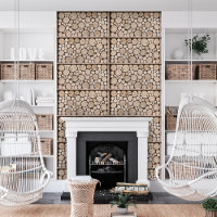 Stacked Wood Log Rack Pattern