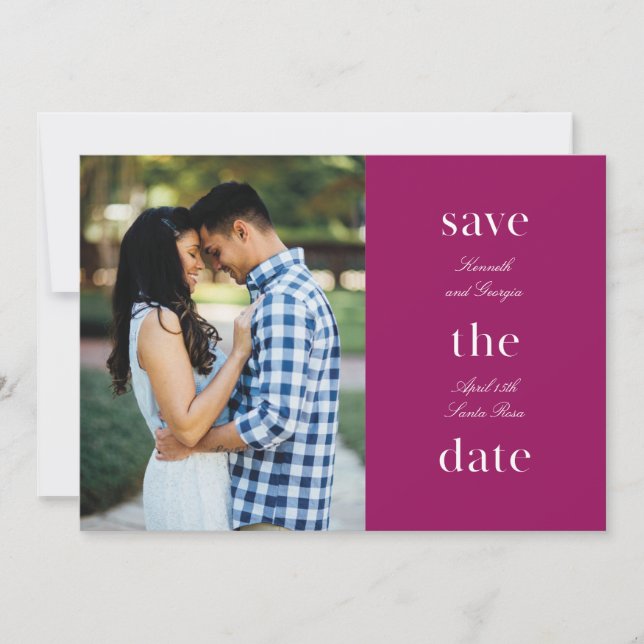 Stacked Wording Minimalist Save-The-Date (Front)
