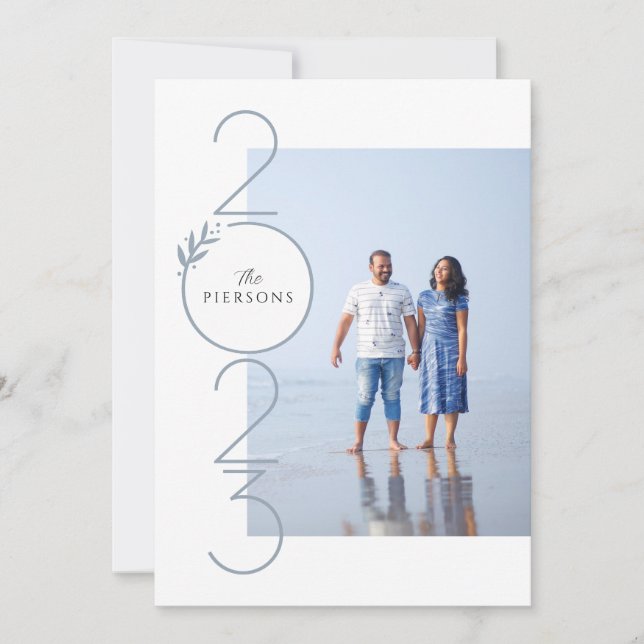 Stacked Year New Years Card Portrait (Front)