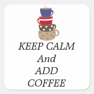 Stacking Coffee Cups Square Sticker