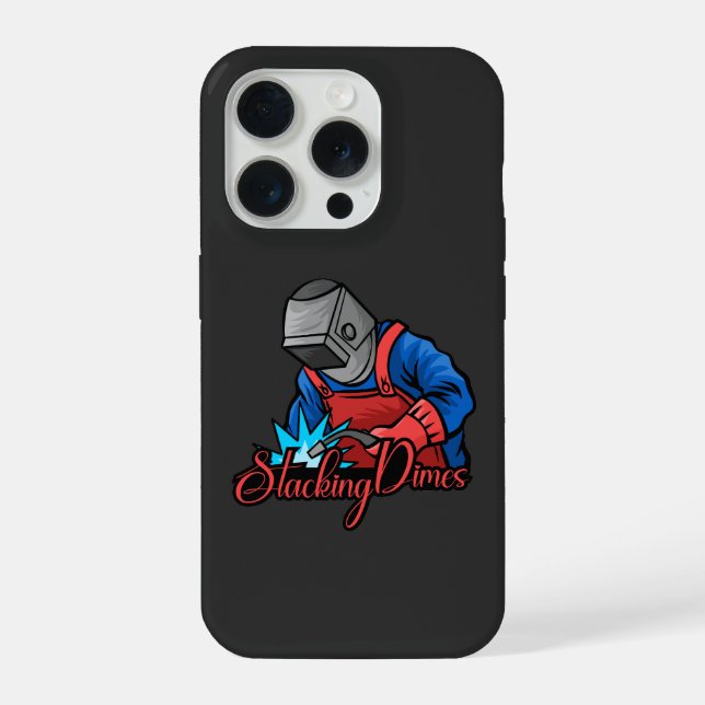 Stacking Dimes Funny Welder Gift iPhone Case (Back)