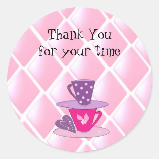 Stacking Teacups Classic Round Sticker (Front)