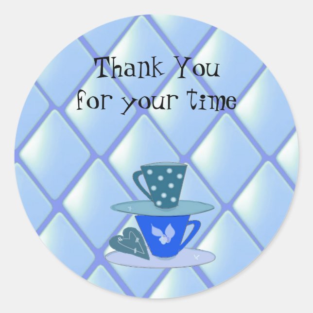 Stacking Teacups Classic Round Sticker (Front)