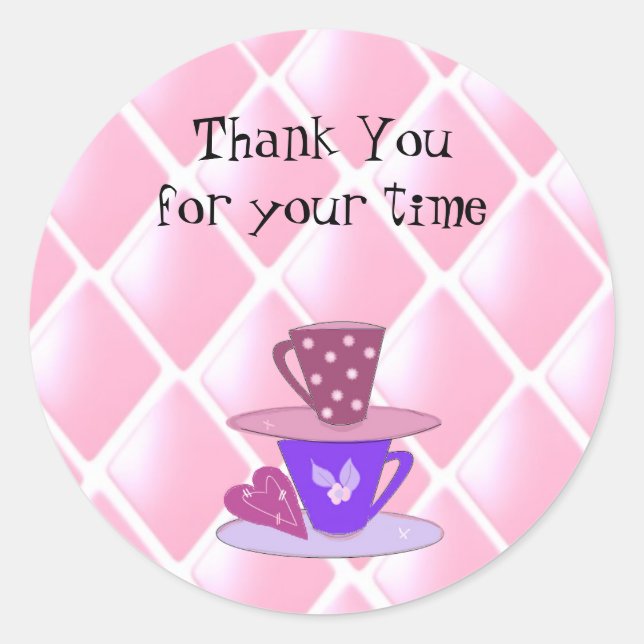 Stacking Teacups Classic Round Sticker (Front)