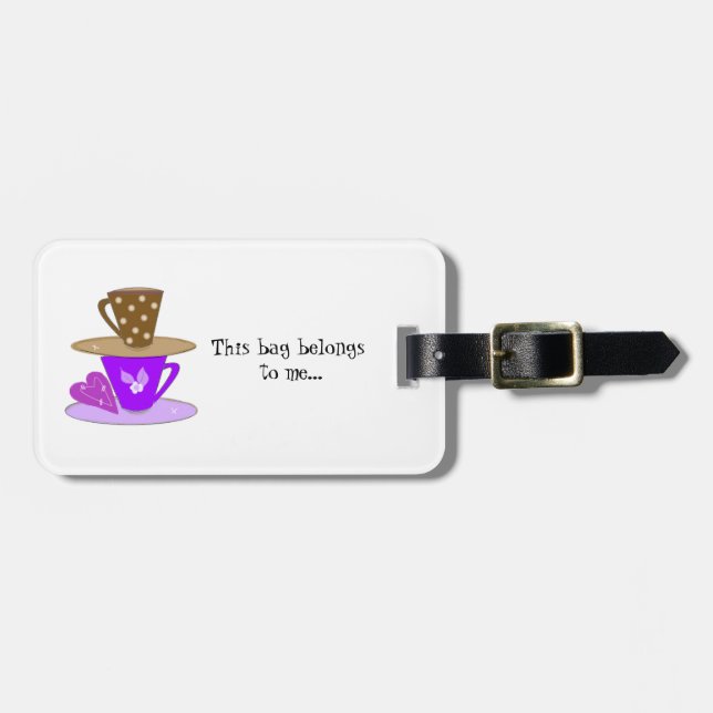 Stacking Teacups Luggage Tag (Front Horizontal)