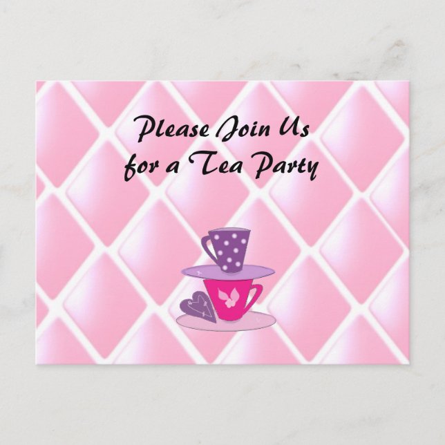 Stacking Teacups Tea Party Invitation (Front)