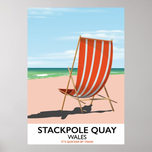 Stackpole Quay Wales beach travel poster (Front)