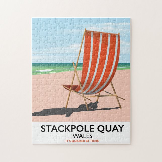 Stackpole Quay Wales beach travel poster Jigsaw Puzzle (Vertical)