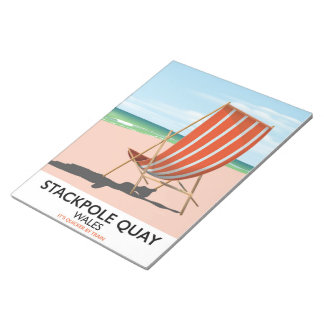 Stackpole Quay Wales beach travel poster Notepad
