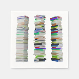 Stacks of Books Paper Napkins