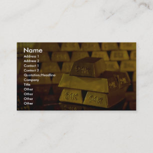 Stacks of gold bars business card