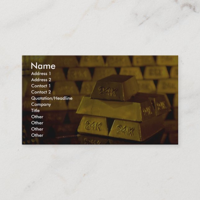 Stacks of gold bars business card (Front)