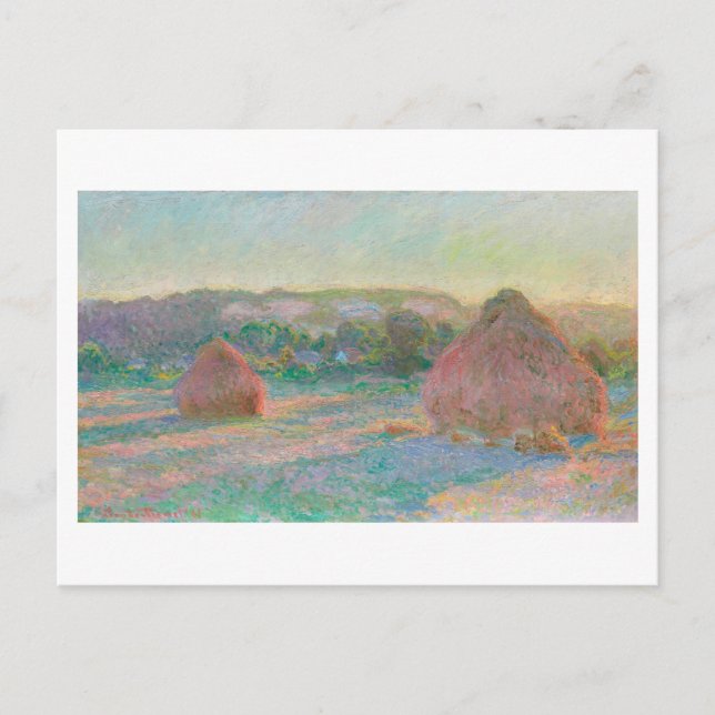 "STACKS OF WHEAT" 1890-91 CLAUDE MONET POSTCARD (Front)
