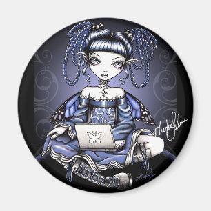 Stacy Blue Lab Top Fairy Magnet