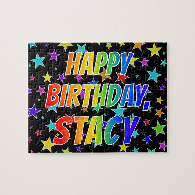 "STACY" First Name, Fun "HAPPY BIRTHDAY" Jigsaw Puzzle (Horizontal)