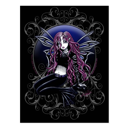 Stacy Magic Mirror Pink Fairy Fantasy Postcard