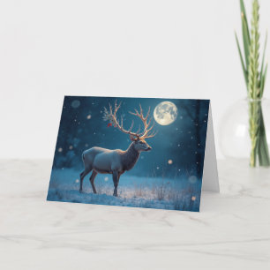 Stade d'hiver Lune neige Carte de Noël