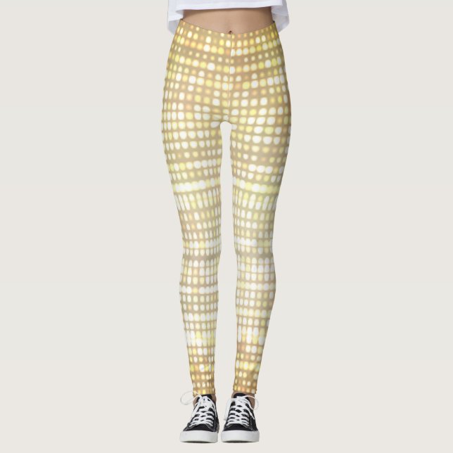 Stadium lights, abstract neon background. leggings (Front)