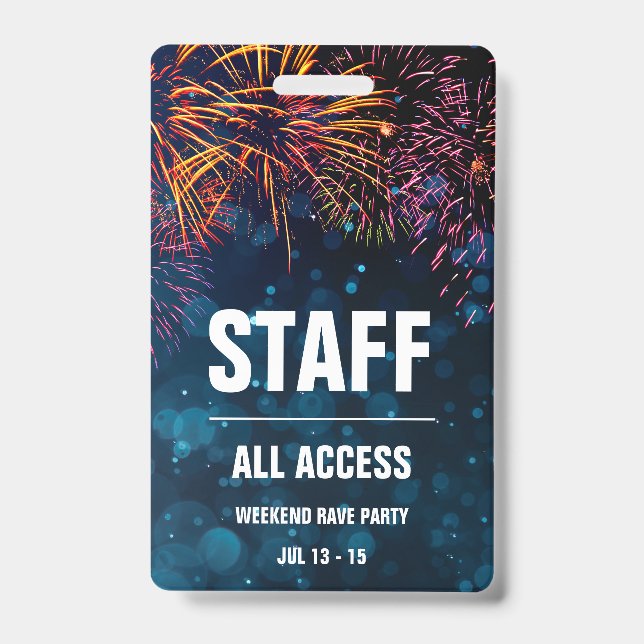 Staff All Access Event Pass | Fireworks Finale Badge (Front)