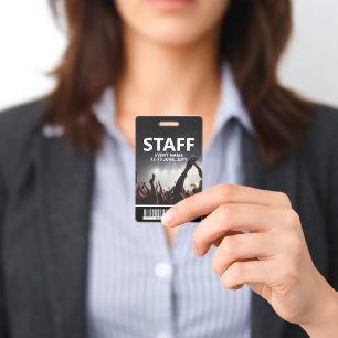 Staff Badge With Barcode Custom Event Access Pass