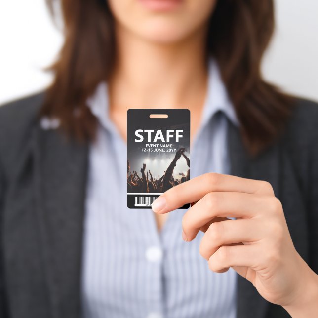Staff Badge With Barcode Custom Event Access Pass (Presented)