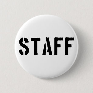 Staff black and white 2 inch round button
