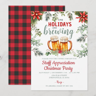 Staff Christmas Party Holidays are Brewing Invitation