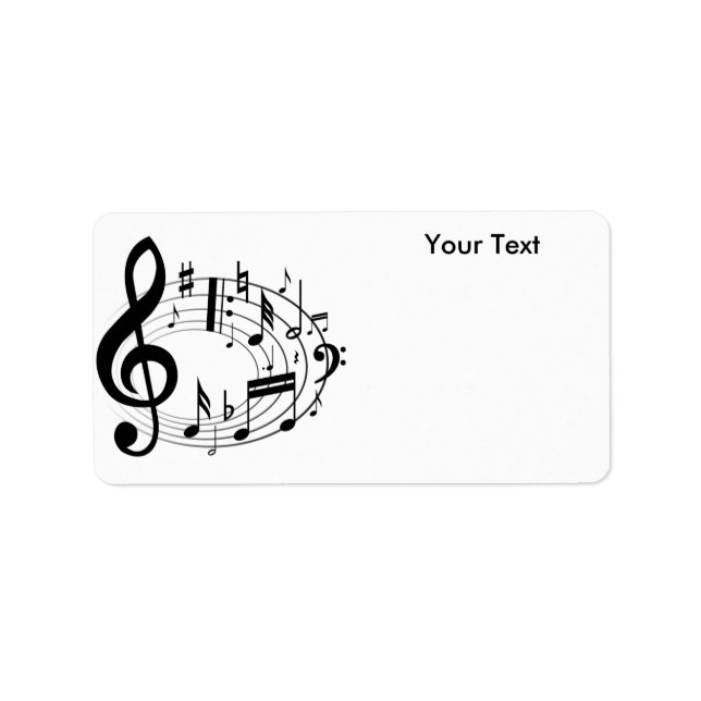 Staff, Clef and Ledger Music Scale Notes Label (Front)
