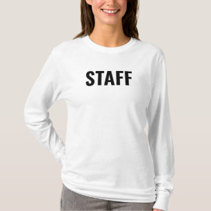 Staff Crew Member Womens Long Sleeve White T-Shirt