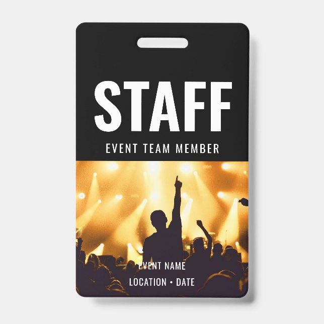 Staff Custom Event or Concert Name  Badge (Front)
