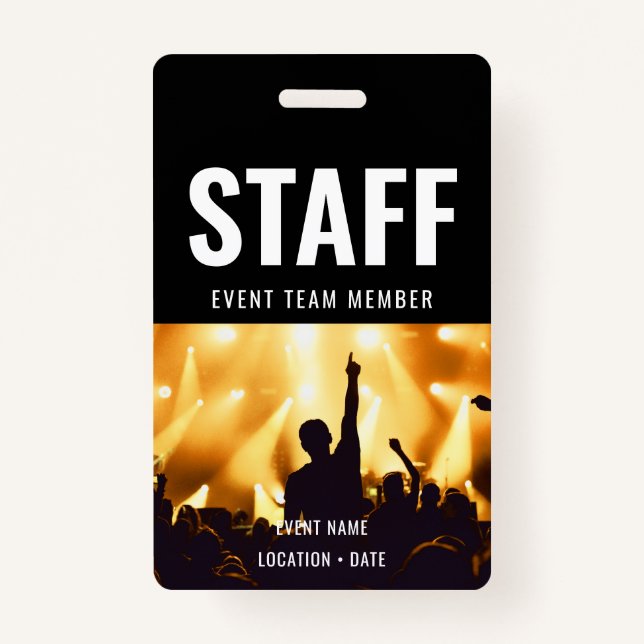 Staff Custom Event or Concert Name  Badge (Front)
