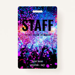 Staff Custom Event or Concert Name  Badge