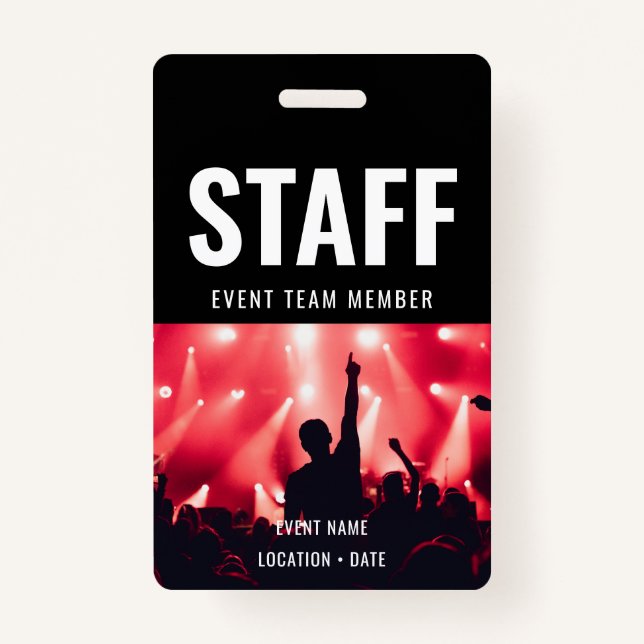 Staff Custom Event or Concert Name  Badge (Front)