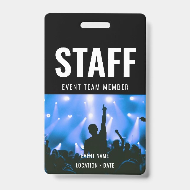 Staff Custom Event or Concert Name  Badge (Front)
