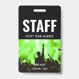 Staff Custom Event or Concert Name  Badge