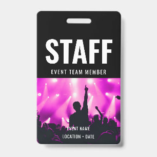 Staff Custom Name All Access Pass Concert Badge