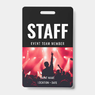 Staff Custom Name All Access Pass Concert Badge