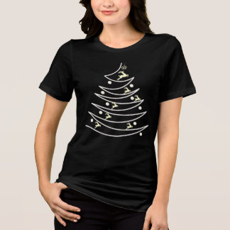 Staff Employee Christmas Tree Outline Tri-Blend Shirt