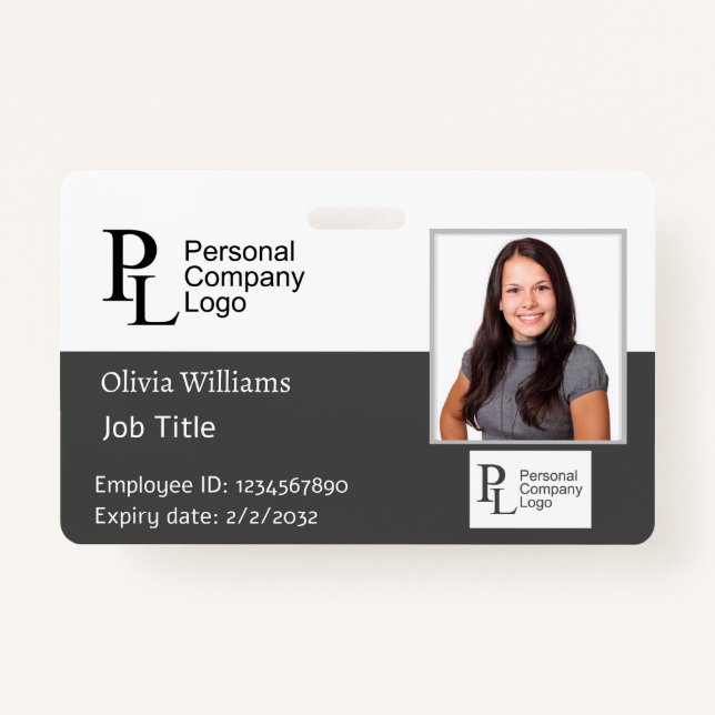 Staff Employee Photo ID Badge for Company Security (Front)
