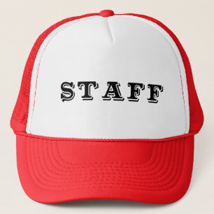 Staff Event Caps Hats Red Blue and Black