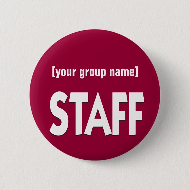 Staff identification badge custom 2 inch round button (Front)