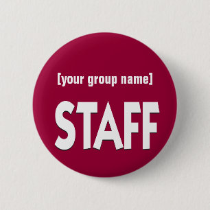 Staff identification badge custom 2 inch round button