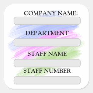 STAFF LABEL STICKER FOR COMPANY USE