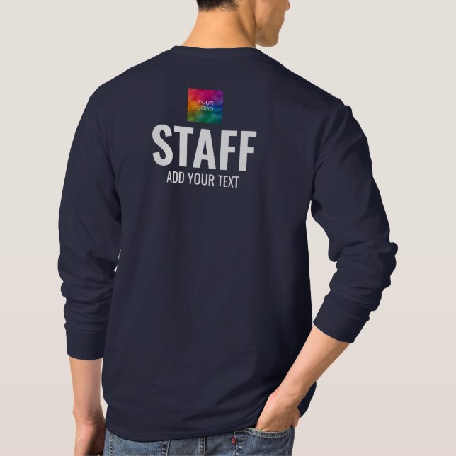 Staff Member Crew T-Shirts Mens Long Sleeve (Back)