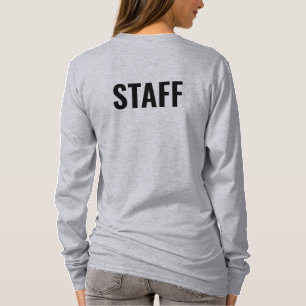 Staff Member Womens Long Sleeve Double Sided T-Shirt